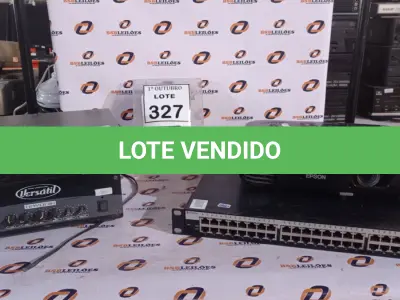LOTE 327 - 02 SWITCHES, 01 PROJETOR MARCA EPSON E 01 MIXER AMPLIFICADOR. (NO ESTADO) ATENÇÃO! FAZER A VISITAÇÃO ANTES DE ARREMATAR, NÃO SABEMOS SE FUNCIONA, LEILÃO NÃO TEM GARANTIA E NEM DEVOLUÇÃO, SUJEITO A POSSÍVEIS AVARIAS VISÍVEIS/OCULTAS E/OU AUSÊNCIA DE COMPONENTES.