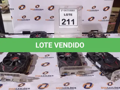 LOTE 211 - 06 PLACAS DE VÍDEO. (NO ESTADO) ATENÇÃO! FAZER A VISITAÇÃO ANTES DE ARREMATAR, NÃO SABEMOS SE FUNCIONA, LEILÃO NÃO TEM GARANTIA E NEM DEVOLUÇÃO, SUJEITO A POSSÍVEIS AVARIAS VISÍVEIS/OCULTAS E/OU AUSÊNCIA DE COMPONENTES.