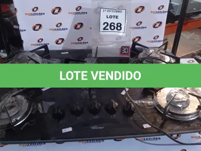 LOTE 268 - 01 COOCKTOP 05 BOCAS MARCAM FISCHER. (NO ESTADO) ATENÇÃO! FAZER A VISITAÇÃO ANTES DE ARREMATAR, NÃO SABEMOS SE FUNCIONA, LEILÃO NÃO TEM GARANTIA E NEM DEVOLUÇÃO, SUJEITO A POSSÍVEIS AVARIAS VISÍVEIS/OCULTAS E/OU AUSÊNCIA DE COMPONENTES.