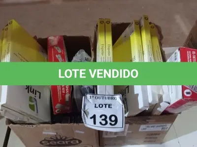 LOTE 139 - 01 LOTE COM VÁRIAS CALCULADORAS, ETIQUETAS, BLOCOS DE NOTE E MATERIAIS PARA ESCRITÓRIOS DIVERSOS. (NO ESTADO) ATENÇÃO! FAZER A VISITAÇÃO ANTES DE ARREMATAR, NÃO SABEMOS SE FUNCIONA, LEILÃO NÃO TEM GARANTIA E NEM DEVOLUÇÃO, SUJEITO A POSSÍVEIS AVARIAS VISÍVEIS/OCULTAS E/OU AUSÊNCIA DE COMPONENTES.