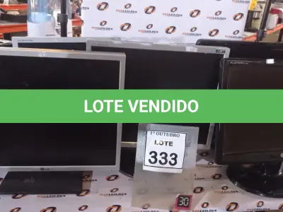 LOTE 333 - 06 MONITORES MARCAS E MODELOS DIVERSOS. (NO ESTADO) ATENÇÃO! FAZER A VISITAÇÃO ANTES DE ARREMATAR, NÃO SABEMOS SE FUNCIONA, LEILÃO NÃO TEM GARANTIA E NEM DEVOLUÇÃO, SUJEITO A POSSÍVEIS AVARIAS VISÍVEIS/OCULTAS E/OU AUSÊNCIA DE COMPONENTES.