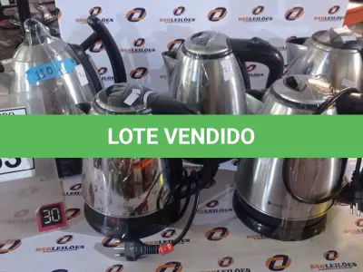 LOTE 263 - 05 CHALEIRAS ELÉTRICAS. (NO ESTADO) ATENÇÃO! FAZER A VISITAÇÃO ANTES DE ARREMATAR, NÃO SABEMOS SE FUNCIONA, LEILÃO NÃO TEM GARANTIA E NEM DEVOLUÇÃO, SUJEITO A POSSÍVEIS AVARIAS VISÍVEIS/OCULTAS E/OU AUSÊNCIA DE COMPONENTES.