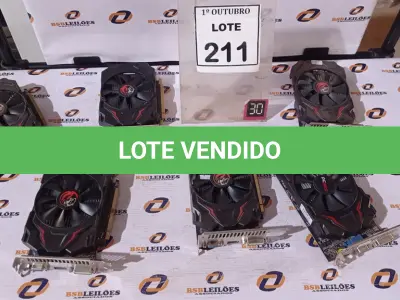 LOTE 211 - 06 PLACAS DE VÍDEO. (NO ESTADO) ATENÇÃO! FAZER A VISITAÇÃO ANTES DE ARREMATAR, NÃO SABEMOS SE FUNCIONA, LEILÃO NÃO TEM GARANTIA E NEM DEVOLUÇÃO, SUJEITO A POSSÍVEIS AVARIAS VISÍVEIS/OCULTAS E/OU AUSÊNCIA DE COMPONENTES.