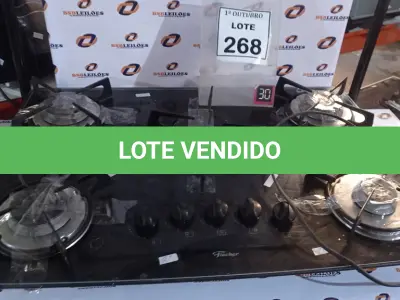 LOTE 268 - 01 COOCKTOP 05 BOCAS MARCAM FISCHER. (NO ESTADO) ATENÇÃO! FAZER A VISITAÇÃO ANTES DE ARREMATAR, NÃO SABEMOS SE FUNCIONA, LEILÃO NÃO TEM GARANTIA E NEM DEVOLUÇÃO, SUJEITO A POSSÍVEIS AVARIAS VISÍVEIS/OCULTAS E/OU AUSÊNCIA DE COMPONENTES.