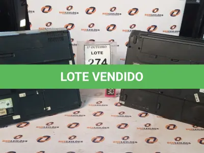 LOTE 274 - 02 NOTEBOOKS MARCAS TOSHIBA E COMPAQ. (NO ESTADO) ATENÇÃO! FAZER A VISITAÇÃO ANTES DE ARREMATAR, NÃO SABEMOS SE FUNCIONA, LEILÃO NÃO TEM GARANTIA E NEM DEVOLUÇÃO, SUJEITO A POSSÍVEIS AVARIAS VISÍVEIS/OCULTAS E/OU AUSÊNCIA DE COMPONENTES.