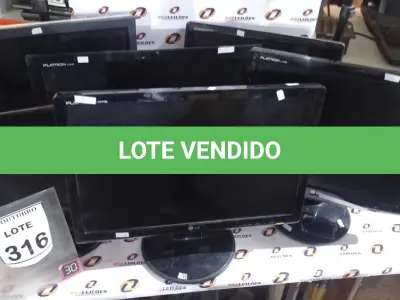 LOTE 316 - 06 MONITORES DE MARCAS E MODELOS DIVERSOS. (NO ESTADO) ATENÇÃO! FAZER A VISITAÇÃO ANTES DE ARREMATAR, NÃO SABEMOS SE FUNCIONA, LEILÃO NÃO TEM GARANTIA E NEM DEVOLUÇÃO, SUJEITO A POSSÍVEIS AVARIAS VISÍVEIS/OCULTAS E/OU AUSÊNCIA DE COMPONENTES.