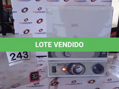 LOTE 243 - 01 ESTUFA DE ESTERILIZAÇÃO E SECAGEM. (NO ESTADO) ATENÇÃO! FAZER A VISITAÇÃO ANTES DE ARREMATAR, NÃO SABEMOS SE FUNCIONA, LEILÃO NÃO TEM GARANTIA E NEM DEVOLUÇÃO, SUJEITO A POSSÍVEIS AVARIAS VISÍVEIS/OCULTAS E/OU AUSÊNCIA DE COMPONENTES.