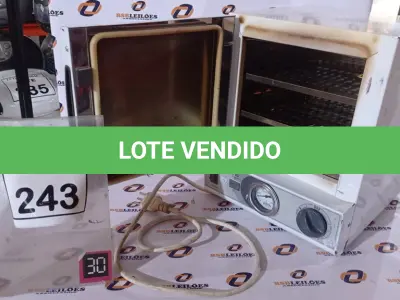 LOTE 243 - 01 ESTUFA DE ESTERILIZAÇÃO E SECAGEM. (NO ESTADO) ATENÇÃO! FAZER A VISITAÇÃO ANTES DE ARREMATAR, NÃO SABEMOS SE FUNCIONA, LEILÃO NÃO TEM GARANTIA E NEM DEVOLUÇÃO, SUJEITO A POSSÍVEIS AVARIAS VISÍVEIS/OCULTAS E/OU AUSÊNCIA DE COMPONENTES.