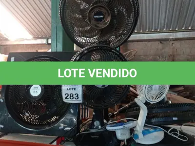 LOTE 283 - 06 VENTILADORES DE MARCAS E MODELOS DIVERSOS. (NO ESTADO) ATENÇÃO! FAZER A VISITAÇÃO ANTES DE ARREMATAR, NÃO SABEMOS SE FUNCIONA, LEILÃO NÃO TEM GARANTIA E NEM DEVOLUÇÃO, SUJEITO A POSSÍVEIS AVARIAS VISÍVEIS/OCULTAS E/OU AUSÊNCIA DE COMPONENTES.