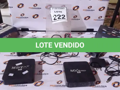 LOTE 222 - 04 APARELHOS DE TV BOX. (NO ESTADO) ATENÇÃO! FAZER A VISITAÇÃO ANTES DE ARREMATAR, NÃO SABEMOS SE FUNCIONA, LEILÃO NÃO TEM GARANTIA E NEM DEVOLUÇÃO, SUJEITO A POSSÍVEIS AVARIAS VISÍVEIS/OCULTAS E/OU AUSÊNCIA DE COMPONENTES.