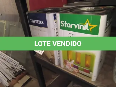 LOTE 105 - 01 LATA DE TINTA 18L STARVINIL  NA COR LARANJA E 01 LATA DE REVESTIMENTO MICRO RÚSTICO LEINEREX 30KG . (NO ESTADO) ATENÇÃO! FAZER A VISITAÇÃO ANTES DE ARREMATAR, NÃO SABEMOS SE FUNCIONA, LEILÃO NÃO TEM GARANTIA E NEM DEVOLUÇÃO, SUJEITO A POSSÍVEIS AVARIAS VISÍVEIS/OCULTAS E/OU AUSÊNCIA DE COMPONENTES.