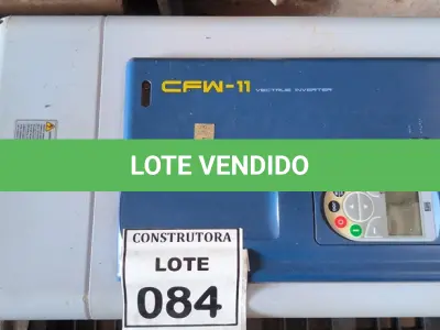 LOTE 084 - 01 INVERSORA WEG MODELO:BRCFW110088T4SZ 380-480VOLTS. (NO ESTADO) ATENÇÃO! FAZER A VISITAÇÃO ANTES DE ARREMATAR, NÃO SABEMOS SE FUNCIONA, LEILÃO NÃO TEM GARANTIA E NEM DEVOLUÇÃO, SUJEITO A POSSÍVEIS AVARIAS VISÍVEIS/OCULTAS E/OU AUSÊNCIA DE COMPONENTES.