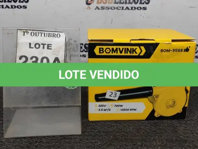 LOTE 230 - 01 SOPRADOR E ASPIRADOR ELÉTRICO 220V 700W 13600RPM (PRODUTO NOVO) (NO ESTADO) ATENÇÃO! FAZER A VISITAÇÃO ANTES DE ARREMATAR, NÃO SABEMOS SE FUNCIONA, LEILÃO NÃO TEM GARANTIA E NEM DEVOLUÇÃO, SUJEITO A POSSÍVEIS AVARIAS VISÍVEIS/OCULTAS E/OU AUSÊNCIA DE COMPONENTES.