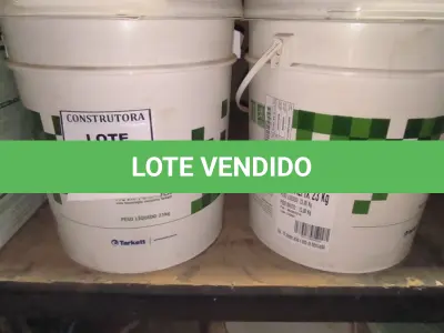 LOTE 109 - 02 BALDES DE ADESIVOS GLOBALFIX 23KG . (NO ESTADO) ATENÇÃO! FAZER A VISITAÇÃO ANTES DE ARREMATAR, NÃO SABEMOS SE FUNCIONA, LEILÃO NÃO TEM GARANTIA E NEM DEVOLUÇÃO, SUJEITO A POSSÍVEIS AVARIAS VISÍVEIS/OCULTAS E/OU AUSÊNCIA DE COMPONENTES.