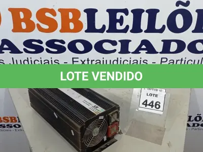 LOTE 446 - 01 INVERSOR DE ENERGIA DE DC PARA AC G48-3000-220. (NO ESTADO) ATENÇÃO! FAZER A VISITAÇÃO ANTES DE ARREMATAR, NÃO SABEMOS SE FUNCIONA, LEILÃO NÃO TEM GARANTIA E NEM DEVOLUÇÃO, SUJEITO A POSSÍVEIS AVARIAS VISÍVEIS/OCULTAS E/OU AUSÊNCIA DE COMPONENTES.
