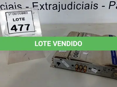 LOTE 477 - 01 MÓDULO AMPLIFICADOR DE ÁUDIO PARA CARROS MARCA ORITRON. (NO ESTADO) ATENÇÃO! FAZER A VISITAÇÃO ANTES DE ARREMATAR, NÃO SABEMOS SE FUNCIONA, LEILÃO NÃO TEM GARANTIA E NEM DEVOLUÇÃO, SUJEITO A POSSÍVEIS AVARIAS VISÍVEIS/OCULTAS E/OU AUSÊNCIA DE COMPONENTES.