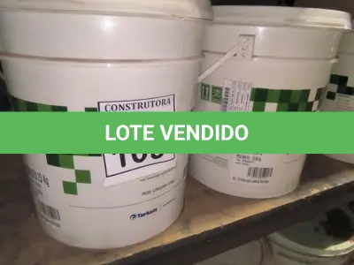 LOTE 109 - 02 BALDES DE ADESIVOS GLOBALFIX 23KG . (NO ESTADO) ATENÇÃO! FAZER A VISITAÇÃO ANTES DE ARREMATAR, NÃO SABEMOS SE FUNCIONA, LEILÃO NÃO TEM GARANTIA E NEM DEVOLUÇÃO, SUJEITO A POSSÍVEIS AVARIAS VISÍVEIS/OCULTAS E/OU AUSÊNCIA DE COMPONENTES.