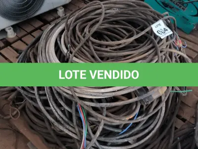 LOTE 004 - 01 LOTE COM CABOS ELÉTRICOS DIVERSOS. (NO ESTADO) ATENÇÃO! FAZER A VISITAÇÃO ANTES DE ARREMATAR, NÃO SABEMOS SE FUNCIONA, LEILÃO NÃO TEM GARANTIA E NEM DEVOLUÇÃO, SUJEITO A POSSÍVEIS AVARIAS VISÍVEIS/OCULTAS E/OU AUSÊNCIA DE COMPONENTES.
