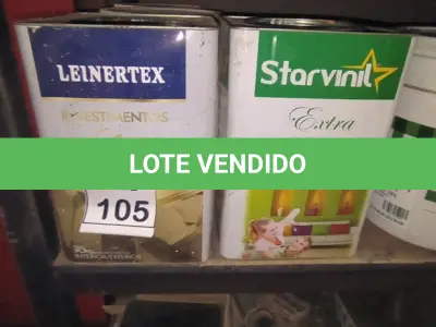 LOTE 105 - 01 LATA DE TINTA 18L STARVINIL  NA COR LARANJA E 01 LATA DE REVESTIMENTO MICRO RÚSTICO LEINEREX 30KG . (NO ESTADO) ATENÇÃO! FAZER A VISITAÇÃO ANTES DE ARREMATAR, NÃO SABEMOS SE FUNCIONA, LEILÃO NÃO TEM GARANTIA E NEM DEVOLUÇÃO, SUJEITO A POSSÍVEIS AVARIAS VISÍVEIS/OCULTAS E/OU AUSÊNCIA DE COMPONENTES.