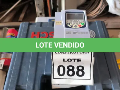 LOTE 088 - 01 INVERSORA DE FREQUÊNCIA WEG CFW500 380-480 VAC. (NO ESTADO) ATENÇÃO! FAZER A VISITAÇÃO ANTES DE ARREMATAR, NÃO SABEMOS SE FUNCIONA, LEILÃO NÃO TEM GARANTIA E NEM DEVOLUÇÃO, SUJEITO A POSSÍVEIS AVARIAS VISÍVEIS/OCULTAS E/OU AUSÊNCIA DE COMPONENTES.