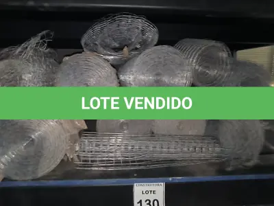 LOTE 130 - 01 LOTE COM TELAS DE PROTEÇÃO E TELAS DE GALINHEIRO. (NO ESTADO) ATENÇÃO! FAZER A VISITAÇÃO ANTES DE ARREMATAR, NÃO SABEMOS SE FUNCIONA, LEILÃO NÃO TEM GARANTIA E NEM DEVOLUÇÃO, SUJEITO A POSSÍVEIS AVARIAS VISÍVEIS/OCULTAS E/OU AUSÊNCIA DE COMPONENTES.