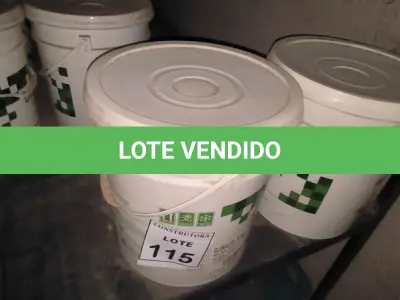 LOTE 115 - 02 BALDES DE ADESIVOS GLOBALFIX 23KG . (NO ESTADO) ATENÇÃO! FAZER A VISITAÇÃO ANTES DE ARREMATAR, NÃO SABEMOS SE FUNCIONA, LEILÃO NÃO TEM GARANTIA E NEM DEVOLUÇÃO, SUJEITO A POSSÍVEIS AVARIAS VISÍVEIS/OCULTAS E/OU AUSÊNCIA DE COMPONENTES.