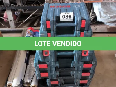 LOTE 086 - 06 MALETAS EM PLÁSTICO PARA FERRAMENTAS. (NO ESTADO) ATENÇÃO! FAZER A VISITAÇÃO ANTES DE ARREMATAR, NÃO SABEMOS SE FUNCIONA, LEILÃO NÃO TEM GARANTIA E NEM DEVOLUÇÃO, SUJEITO A POSSÍVEIS AVARIAS VISÍVEIS/OCULTAS E/OU AUSÊNCIA DE COMPONENTES.