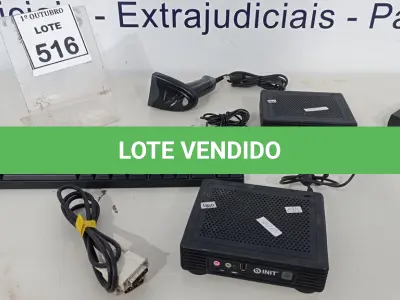 LOTE 516 - 02 MINIS PC MARCA INIT, 901 LEITORA DE CÓDIGOS DE BARRA E 01 TECLADO DE PC MARCA POSITIVO. (NO ESTADO) ATENÇÃO! FAZER A VISITAÇÃO ANTES DE ARREMATAR, NÃO SABEMOS SE FUNCIONA, LEILÃO NÃO TEM GARANTIA E NEM DEVOLUÇÃO, SUJEITO A POSSÍVEIS AVARIAS VISÍVEIS/OCULTAS E/OU AUSÊNCIA DE COMPONENTES.