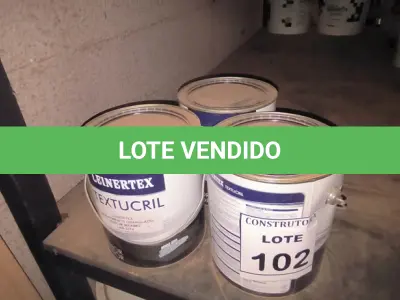 LOTE 102 - 03 LATAS DE REVESTIMENTO GRANULADO 6KG CORES DIVERSAS. (NO ESTADO) ATENÇÃO! FAZER A VISITAÇÃO ANTES DE ARREMATAR, NÃO SABEMOS SE FUNCIONA, LEILÃO NÃO TEM GARANTIA E NEM DEVOLUÇÃO, SUJEITO A POSSÍVEIS AVARIAS VISÍVEIS/OCULTAS E/OU AUSÊNCIA DE COMPONENTES.