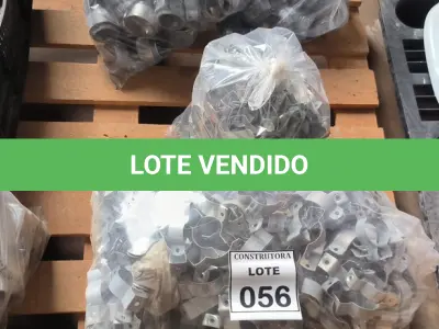 LOTE 056 - 01 LOTE COM ABRAÇADEIRAS PARA CANOS. (NO ESTADO) ATENÇÃO! FAZER A VISITAÇÃO ANTES DE ARREMATAR, NÃO SABEMOS SE FUNCIONA, LEILÃO NÃO TEM GARANTIA E NEM DEVOLUÇÃO, SUJEITO A POSSÍVEIS AVARIAS VISÍVEIS/OCULTAS E/OU AUSÊNCIA DE COMPONENTES.