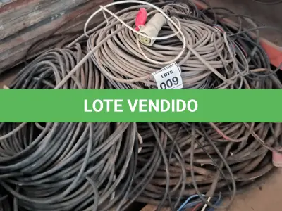 LOTE 009 - 01 LOTE COM CABOS ELÉTRICOS DIVERSOS. (NO ESTADO) ATENÇÃO! FAZER A VISITAÇÃO ANTES DE ARREMATAR, NÃO SABEMOS SE FUNCIONA, LEILÃO NÃO TEM GARANTIA E NEM DEVOLUÇÃO, SUJEITO A POSSÍVEIS AVARIAS VISÍVEIS/OCULTAS E/OU AUSÊNCIA DE COMPONENTES.