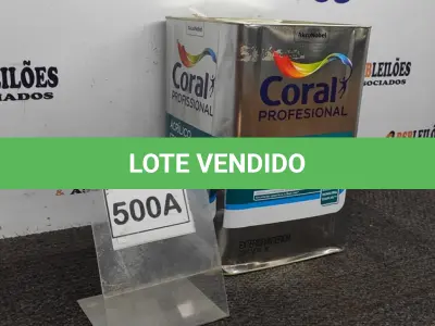 LOTE 500 - 01 LATA DE TINTA ACRILICA 18L NA COR BRANCA MARCA CORAL. (NO ESTADO, NÃO SABEMOS SE FUNCIONA. LEILÃO NÃO TEM GARANTIA E NEM DEVOLUÇÃO, SUJEITO A POSSÍVEIS AVARIAS VISÍVEIS/OCULTAS E/OU AUSÊNCIA DE COMPONENTES)