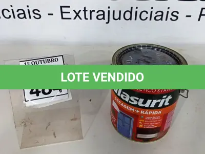 LOTE 484 - 01 LATA DE ESMALTE SINTÉTICO COM 3,6L NA COR BRILHANTE VINHO CHASSIS MARCA GLASURIT. (NO ESTADO) ATENÇÃO! FAZER A VISITAÇÃO ANTES DE ARREMATAR, NÃO SABEMOS SE FUNCIONA, LEILÃO NÃO TEM GARANTIA E NEM DEVOLUÇÃO, SUJEITO A POSSÍVEIS AVARIAS VISÍVEIS/OCULTAS E/OU AUSÊNCIA DE COMPONENTES.
