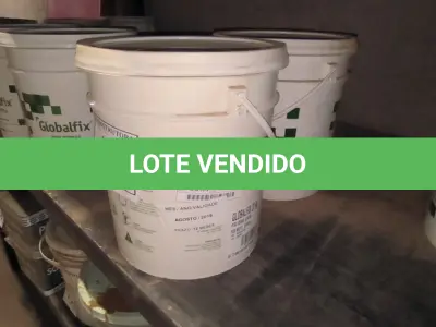 LOTE 112 - 02 BALDES DE ADESIVOS GLOBALFIX 23KG. (NO ESTADO) ATENÇÃO! FAZER A VISITAÇÃO ANTES DE ARREMATAR, NÃO SABEMOS SE FUNCIONA, LEILÃO NÃO TEM GARANTIA E NEM DEVOLUÇÃO, SUJEITO A POSSÍVEIS AVARIAS VISÍVEIS/OCULTAS E/OU AUSÊNCIA DE COMPONENTES.
