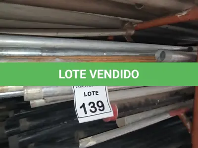 LOTE 139 - 01 LOTE COM CANOS DE ELETRODUTOS ZINCADOS TAMANHOS DIVERSOS. (NO ESTADO) ATENÇÃO! FAZER A VISITAÇÃO ANTES DE ARREMATAR, NÃO SABEMOS SE FUNCIONA, LEILÃO NÃO TEM GARANTIA E NEM DEVOLUÇÃO, SUJEITO A POSSÍVEIS AVARIAS VISÍVEIS/OCULTAS E/OU AUSÊNCIA DE COMPONENTES.