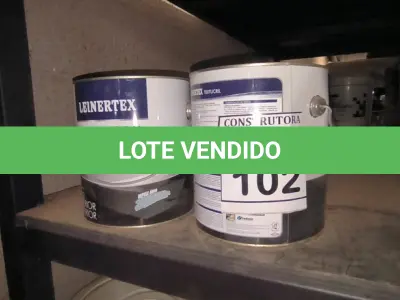 LOTE 102 - 03 LATAS DE REVESTIMENTO GRANULADO 6KG CORES DIVERSAS. (NO ESTADO) ATENÇÃO! FAZER A VISITAÇÃO ANTES DE ARREMATAR, NÃO SABEMOS SE FUNCIONA, LEILÃO NÃO TEM GARANTIA E NEM DEVOLUÇÃO, SUJEITO A POSSÍVEIS AVARIAS VISÍVEIS/OCULTAS E/OU AUSÊNCIA DE COMPONENTES.