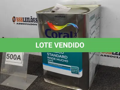 LOTE 500 - 01 LATA DE TINTA ACRILICA 18L NA COR BRANCA MARCA CORAL. (NO ESTADO, NÃO SABEMOS SE FUNCIONA. LEILÃO NÃO TEM GARANTIA E NEM DEVOLUÇÃO, SUJEITO A POSSÍVEIS AVARIAS VISÍVEIS/OCULTAS E/OU AUSÊNCIA DE COMPONENTES)