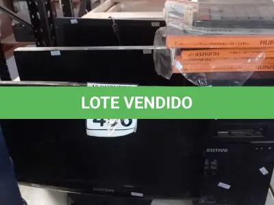 LOTE 496 - 03 MONITORES MARCAS E MODELOS DIVERSOS, 01 CPU MARCA POSITIVO, 05 CAIXAS DE FILME DE POLIESTIRENO E 01 CALCULADORA. (NO ESTADO) ATENÇÃO! FAZER A VISITAÇÃO ANTES DE ARREMATAR, NÃO SABEMOS SE FUNCIONA, LEILÃO NÃO TEM GARANTIA E NEM DEVOLUÇÃO, SUJEITO A POSSÍVEIS AVARIAS VISÍVEIS/OCULTAS E/OU AUSÊNCIA DE COMPONENTES.