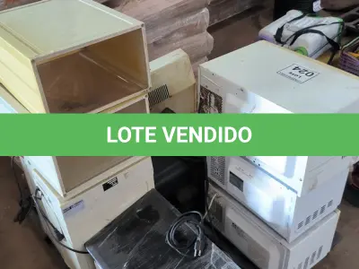LOTE 024 - 01 LOTE COM MICRO-ONDAS, TV ANTIGA, DEPURADOR DE AR, FRAGMENTADORA DE PAPEL E IMPRESSORA ANTIGA. (NO ESTADO) ATENÇÃO! FAZER A VISITAÇÃO ANTES DE ARREMATAR, NÃO SABEMOS SE FUNCIONA, LEILÃO NÃO TEM GARANTIA E NEM DEVOLUÇÃO, SUJEITO A POSSÍVEIS AVARIAS VISÍVEIS/OCULTAS E/OU AUSÊNCIA DE COMPONENTES.