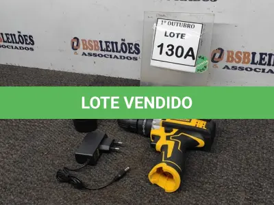 LOTE 130 - 01 PARAFUSADEIRA A BATERIA 12V 2BITS E CARREGADOR (PRODUTO NOVO). (NO ESTADO) ATENÇÃO! FAZER A VISITAÇÃO ANTES DE ARREMATAR, NÃO SABEMOS SE FUNCIONA, LEILÃO NÃO TEM GARANTIA E NEM DEVOLUÇÃO, SUJEITO A POSSÍVEIS AVARIAS VISÍVEIS/OCULTAS E/OU AUSÊNCIA DE COMPONENTES.