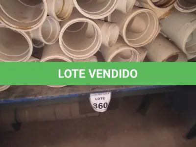 LOTE 360 - 01 LOTE COM JUNÇÃO SIMPLES EM PVC PARA ESGOTO DN 150X100MM. (NO ESTADO) ATENÇÃO! FAZER A VISITAÇÃO ANTES DE ARREMATAR, NÃO SABEMOS SE FUNCIONA, LEILÃO NÃO TEM GARANTIA E NEM DEVOLUÇÃO, SUJEITO A POSSÍVEIS AVARIAS VISÍVEIS/OCULTAS E/OU AUSÊNCIA DE COMPONENTES.