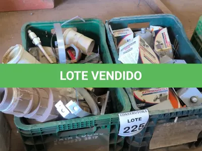 LOTE 225 - 01 LOTE COM CONEXÕES PARA ESGOTO E ÁGUA,TRANCAS ELETROMAGNÉTICA E BOTOADEIRAS. (CAIXA ORGANIZADORA NAO INCLUSA) (NO ESTADO) ATENÇÃO! FAZER A VISITAÇÃO ANTES DE ARREMATAR, NÃO SABEMOS SE FUNCIONA, LEILÃO NÃO TEM GARANTIA E NEM DEVOLUÇÃO, SUJEITO A POSSÍVEIS AVARIAS VISÍVEIS/OCULTAS E/OU AUSÊNCIA DE COMPONENTES.