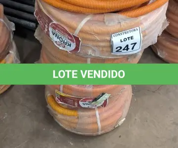 LOTE 247 - 01 ROLO DE MANGUEIRA CORRUGADA DE ¾ 03 ROLOS DE MANGUEIRA CORRUGADA DE 1” (NO ESTADO) ATENÇÃO! FAZER A VISITAÇÃO ANTES DE ARREMATAR, NÃO SABEMOS SE FUNCIONA, LEILÃO NÃO TEM GARANTIA E NEM DEVOLUÇÃO, SUJEITO A POSSÍVEIS AVARIAS VISÍVEIS/OCULTAS E/OU AUSÊNCIA DE COMPONENTES.