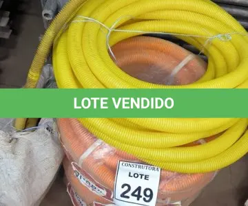 LOTE 249 - 04 ROLOS DE MANGUEIRA CORRUGADA DE 1” (NO ESTADO) ATENÇÃO! FAZER A VISITAÇÃO ANTES DE ARREMATAR, NÃO SABEMOS SE FUNCIONA, LEILÃO NÃO TEM GARANTIA E NEM DEVOLUÇÃO, SUJEITO A POSSÍVEIS AVARIAS VISÍVEIS/OCULTAS E/OU AUSÊNCIA DE COMPONENTES.