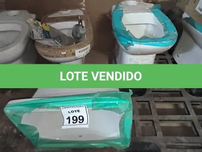 LOTE 199 - 02 VASOS SANITÁRIOS E 01 TANQUE DECA. (NO ESTADO) ATENÇÃO! FAZER A VISITAÇÃO ANTES DE ARREMATAR, NÃO SABEMOS SE FUNCIONA, LEILÃO NÃO TEM GARANTIA E NEM DEVOLUÇÃO, SUJEITO A POSSÍVEIS AVARIAS VISÍVEIS/OCULTAS E/OU AUSÊNCIA DE COMPONENTES.