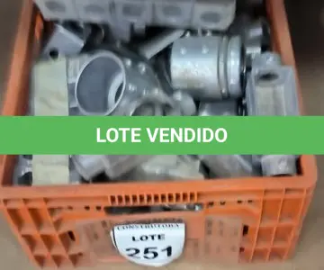 LOTE 251 - 01 LOTE COM CONDULETES EM ALUMÍNIO TAMANHOS DIVERSOS. (CAIXA ORGANIZADORA NAO INCLUSA) (NO ESTADO) ATENÇÃO! FAZER A VISITAÇÃO ANTES DE ARREMATAR, NÃO SABEMOS SE FUNCIONA, LEILÃO NÃO TEM GARANTIA E NEM DEVOLUÇÃO, SUJEITO A POSSÍVEIS AVARIAS VISÍVEIS/OCULTAS E/OU AUSÊNCIA DE COMPONENTES.