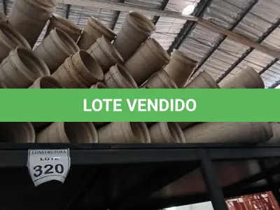 LOTE 320 - 01 LOTE COM CURVAS PVC PARA ESGOTO 90’X150MM. (NO ESTADO) ATENÇÃO! FAZER A VISITAÇÃO ANTES DE ARREMATAR, NÃO SABEMOS SE FUNCIONA, LEILÃO NÃO TEM GARANTIA E NEM DEVOLUÇÃO, SUJEITO A POSSÍVEIS AVARIAS VISÍVEIS/OCULTAS E/OU AUSÊNCIA DE COMPONENTES.
