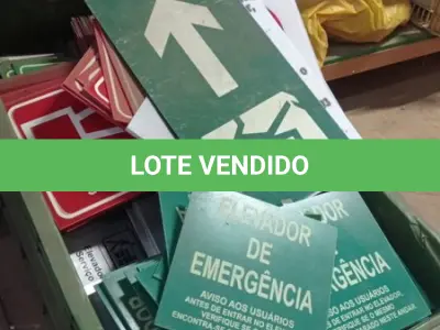 LOTE 432 - 01 LOTE COM PLACAS SINALIZADORAS. (CAIXA ORGANIZADORA NAO INCLUSA) (NO ESTADO) ATENÇÃO! FAZER A VISITAÇÃO ANTES DE ARREMATAR, NÃO SABEMOS SE FUNCIONA, LEILÃO NÃO TEM GARANTIA E NEM DEVOLUÇÃO, SUJEITO A POSSÍVEIS AVARIAS VISÍVEIS/OCULTAS E/OU AUSÊNCIA DE COMPONENTES.