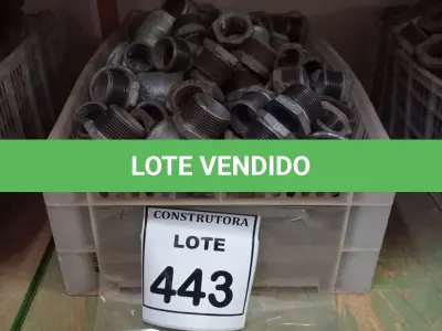LOTE 443 - 01 LOTE COM BUCHA E LUVAS DE REDUÇÃO EM FERRO GALVANIZADO. (CAIXA ORGANIZADORA NAO INCLUSA) (NO ESTADO) ATENÇÃO! FAZER A VISITAÇÃO ANTES DE ARREMATAR, NÃO SABEMOS SE FUNCIONA, LEILÃO NÃO TEM GARANTIA E NEM DEVOLUÇÃO, SUJEITO A POSSÍVEIS AVARIAS VISÍVEIS/OCULTAS E/OU AUSÊNCIA DE COMPONENTES.
