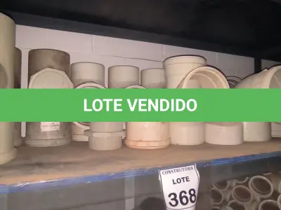 LOTE 368 - 01 LOTE COM TE EM PVC PARA ESGOTO 150MM, CURVA CURTA 75MM E TE PARA INSPEÇÃO 150X100. (NO ESTADO) ATENÇÃO! FAZER A VISITAÇÃO ANTES DE ARREMATAR, NÃO SABEMOS SE FUNCIONA, LEILÃO NÃO TEM GARANTIA E NEM DEVOLUÇÃO, SUJEITO A POSSÍVEIS AVARIAS VISÍVEIS/OCULTAS E/OU AUSÊNCIA DE COMPONENTES.